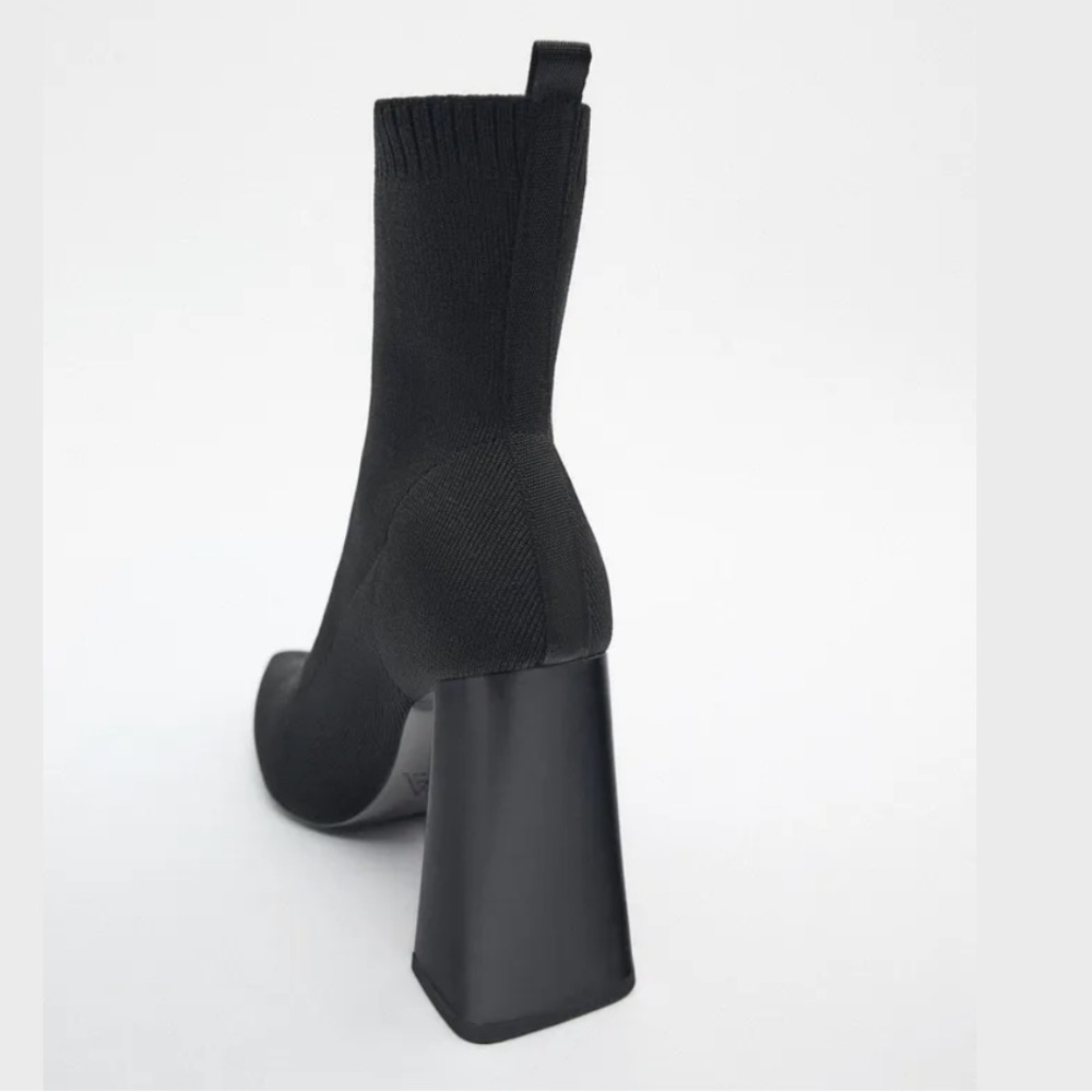 ZARA FABRIC HEELED ANKLE BOOTS SZ 9 EU 40 - Picture 5 of 12